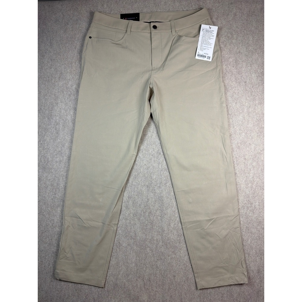 Lululemon ABC Classic-Fit Pant 32L Warpstreme Artifact Beige Mens 34 LM5358S